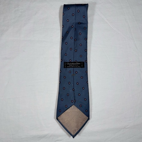 Dior Other - Christian Dior Rare Vintage Tie Blue & White Dot Italian Silk
